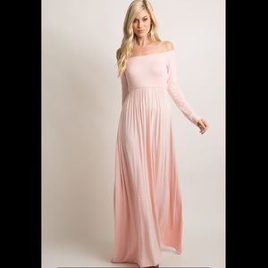 PinkBlush Off Shoulder Maxi Dress